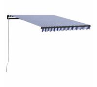 VIDAXL - Tenda Da Sole Retrattile Manuale 350x250 Cm Blu E Bianca