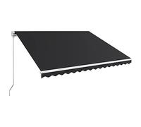 vidaXL Tenda da Sole Retrattile Manuale per Finestra Privacy Schermo Parasole a Scomparsa 400x300 cm in Tessuto PU Antracite Telaio in Alluminio