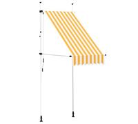 vidaXL Tenda da Sole Retrattile per Patio Privacy Manuale Schermo Parasole Frangivento 100 cm in Tessuto a Strisce Arancioni e Bianche Telaio in Ferro