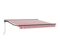 vidaXL Tenda Retrattile Striscia Rossa e Bianca 350x250 cm Tessuto