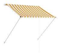 vidaXL Tenda da Sole Retrattile Teli Finestre Drappi Tendine Tessili Complementi Arredo Esterno Tendine Tendaggi Parasole 100x150 cm Giallo e Bianco