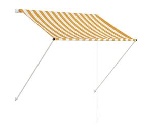vidaXL Tenda da Sole Retrattile Teli Finestre Drappi Tendine Tessili Complementi Arredo Esterno Tendine Tendaggi Parasole 100x150 cm Giallo e Bianco