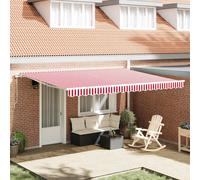 vidaXL Tenda da Sole Rosso e Bianco 450 x 350 x 165 cm Poliestere