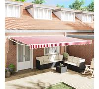 vidaXL Tenda da Sole Rosso e Bianco 500 x 300 x 165 cm