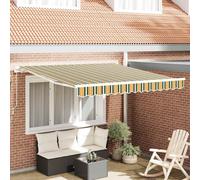 vidaXL Tenda da Sole Verde e giallo 3 x 2,5 m Poliestere e metallo
