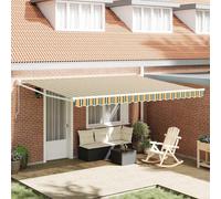 vidaXL Tenda da Sole Verde e Giallo 450 x 300 x 165 cm