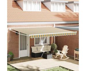 vidaXL Tenda da Sole Verde e Giallo 450 x 300 x 165 cm
