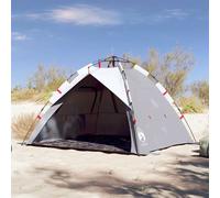 vidaXL Tenda da Spiaggia 3 Persone Grigio Rilascio Rapido Impermeabile