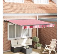 vidaXL Tenda Elettrica 3 x 2,5 m Striscia Rossa e Bianca