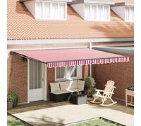 vidaXL Tenda Elettrica 4,5 x 3 m Striscia Rossa e Bianca