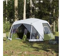 vidaXL Tenda Famiglia con LED 10 Persone Verde Chiaro Rilascio Rapido