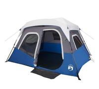 vidaXL Tenda Famiglia con LED 6 Persone Blu Chiaro a Rilascio Rapido