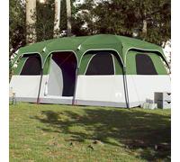 vidaXL Tenda Familiare a Cabina per 9 Persone Verde Impermeabile, Tenda, Tenda da Esterno, Tenda per 9 Persone, Tenda da Giardino, Tenda Impermeabile