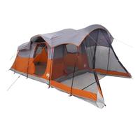vidaXL Tenda Familiare a Tunnel 8Persone Grigia Arancione Impermeabile, tenda a tunnel, tenda da campeggio, rifugio da campeggio, tenda