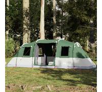 vidaXL Tenda Familiare a Tunnel per 6 Persone Verde Impermeabile