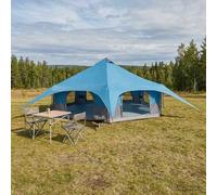 vidaXL Tenda Familiare Blu 18 Persone, Tenda Moderna per Famiglia, Attrezzatura da Campeggio, Riparo Resistente a Qualsiasi Stagione, Perfetta per Avventure