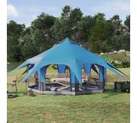 vidaXL Tenda familiare blu per 5 persone, in poliestere 185T con rivestimento in poliuretano, moderna tenda familiare per campeggio, attrezzatura per avventura, resistente alle intemperie