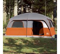 vidaXL Tenda Familiare Cabina 8 Persone Grigia Arancione Impermeabile