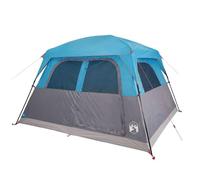 vidaXL Tenda Familiare Cabina per 6 Persone Blu Impermeabile, Tenda da Campeggio, Tenda da Esterno, Tenda Impermeabile, Tenda da Giardino