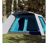 vidaXL Tenda Familiare con Portico 9 Persone Blu a Rilascio Rapido
