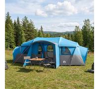 vidaXL Tenda familiare con telo da pioggia resistente all'acqua Blu, Tenda Moderna per Famiglia, Refugio Esterno, Comoda per Campeggio, Ampio Tettuccio, Resistente all'Acqua