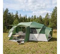 vidaXL Tenda familiare con telo da pioggia resistente all'acqua Verde, Tenda Moderna per Famiglia, Refugio Esterno, Comoda per Campeggio, Ampio Tettuccio, Resistente all'Acqua