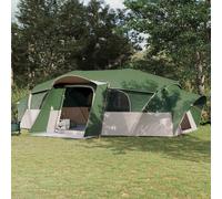 vidaXL Tenda da campeggio familiare con copertura antipioggia, tunnel impermeabile, verde, per 18 persone, moderna, protezione per esterni, comoda per campeggio, spaziosa, impermeabile