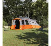 vidaXL Tenda Familiare Grigio e arancione 762 x 655 x 218 cm taffetà