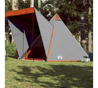 vidaXL Tenda Familiare Tipi 6 Persone Grigia e Arancione Impermeabile