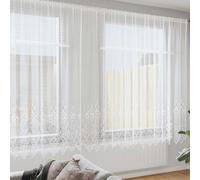 vidaXL Tenda in Pizzo con tende Bianco 200 x 1200 cm Poliestere