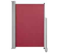 vidaXL Tenda Laterale Retrattile da Patio Chiusura Automatica Tendalino Privacy Parasole Frangivento Telaio in Ferro 120x300 cm in Tessuto Rossa