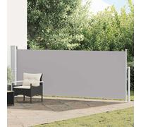 vidaXL Tenda da Sole Laterale Retrattile per Patio Privacy Automatica Schermo Parasole Frangivento 140x500 cm in Tessuto PU Grigia Telaio in Ferro