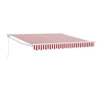 vidaXL Tenda Manuale Retrattile a Strisce Rosse e Bianche 350 x 250 cm, Resistente ai Raggi UV, Impermeabile, Regolabile per Esterni. Facile da installare su balconi, Giardini, patii. Ottima soluzio