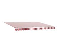 vidaXL Tenda Manuale Retrattile Rossa e Bianca Rigata 450 x 350 cm, Resistente ai Raggi UV, Impermeabile e Anti-sbiadimento. Design Moderno, Ideale per Ombra all'aperto, Copertura per Patio e Riparo