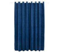 vidaXL Tenda Oscurante con Anelli Classica Elegante Moderna Tendaggi Casa Rivestimento Finestre Privacy in Metallo e Velluto 290x245 cm Blu Scuro