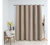 vidaXL Tenda Oscurante con Anelli in Metallo Beige 290x245 cm