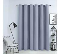 vidaXL Tenda Oscurante con Anelli in Metallo Grigia 290x245 cm