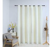 vidaXL Tenda Oscurante con Anelli in Metallo Velluto Crema 290x245 cm