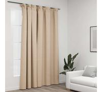 vidaXL Tenda Oscurante Effetto Lino con Ganci Beige 290x245 cm