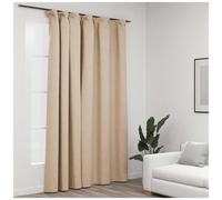 VIDAXL - Tenda Oscurante Effetto Lino con Ganci Beige 290x245 cm