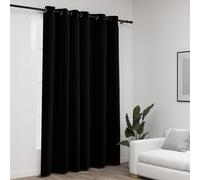 vidaXL Tenda Oscurante Effetto Lino con Occhielli 290x245 cm Nera