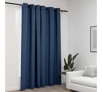 vidaXL Tenda Oscurante Effetto Lino con Occhielli Blue 290x245cm