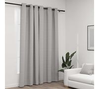 vidaXL Tenda Oscurante Effetto Lino con Occhielli Grigio 290x245 cm