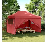vidaXL Tenda Party 279 x 410 x 315 cm Borgogna Tessuto Oxford