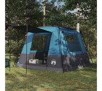 vidaXL Tenda da campeggio blu per 10 persone, in poliestere 185T con rivestimento in poliuretano, per anniversario, elegante gazebo per eventi, celebrazioni, per grandi eventi all'aperto