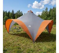 vidaXL Gazebo per feste con tetto, grigio e arancione, 400 x 400 x 320 cm, rifugio moderno per esterni, gazebo per eventi, resistente alle intemperie e portatile