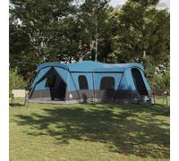 vidaXL Tenda per 16 persone con tetto Blu 680 x 510 x 210 cm, Tenda da campeggio moderna, leggera e impermeabile, per famiglia, avventure all'aperto, facile da montare