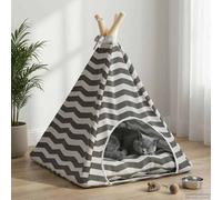 vidaXL Tenda per animali con cuscino Bianco e Grigio 40 x 40 x 50 cm