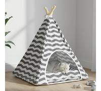 vidaXL Tenda per animali con cuscino Bianco e Grigio 50 x 50 x 60 cm