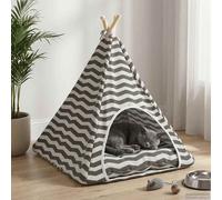 vidaXL Tenda per animali con cuscino Bianco e Grigio 60 x 60 x 70 cm